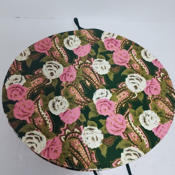 Vintage Oval Floral Lidded Trinket Treasure Box 8 X 7 X 3 Pink White CottageCore - Picture 4 of 11